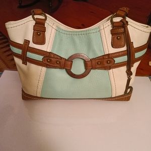 BOC Creme & Mint Purse